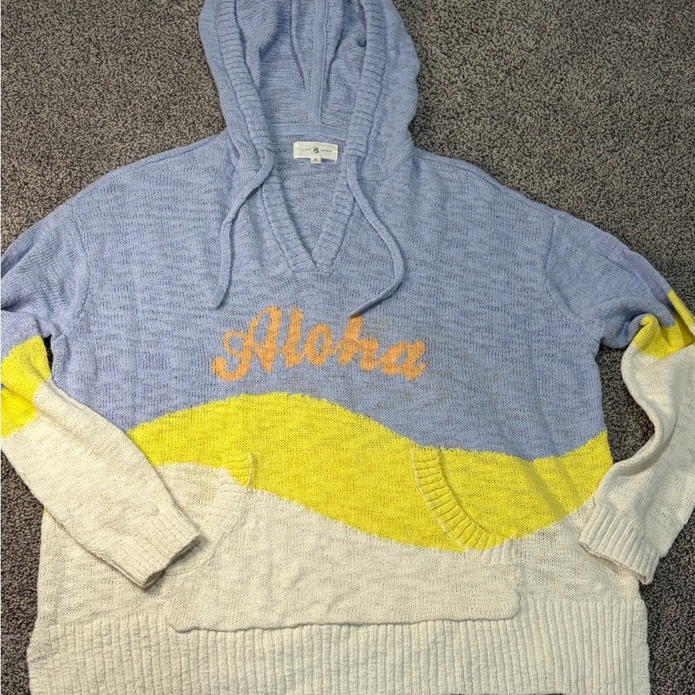 Lou & Grey “Aloha” Lightweight Hooded Sweater Small